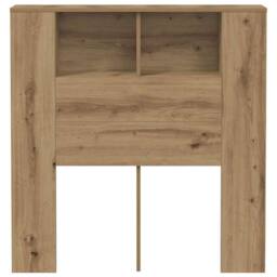 Berkfield Home Headboard Cabinet Artisan Oak 100x19x104.5 cm Engineered Wood in Brown - thumbnail 4