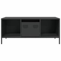 Berkfield Home Coffee Table Black 101.5x50x43.5 cm Cold-rolled Steel - thumbnail 4