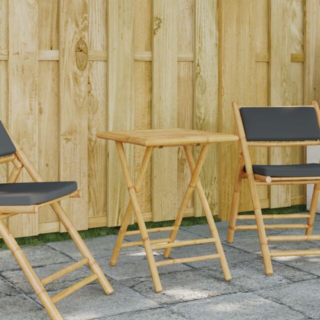 Berkfield Home Folding Garden Table 55x55x75 cm Bamboo in Brown - Size: 55 x 55 x 75 cm - image 1