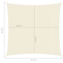 Berkfield Home Sunshade Sail 160 g/m ² Cream 2.5x2.5 m HDPE in Beige - thumbnail 6