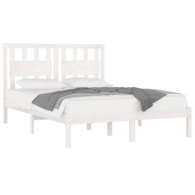 Berkfield Home Beautiful Bed Frame White Solid Wood Pine 180x200 cm Super King Size - image 1