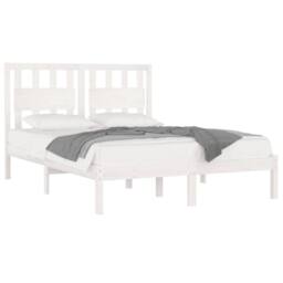 Berkfield Home Beautiful Bed Frame White Solid Wood Pine 180x200 cm Super King Size - thumbnail 1