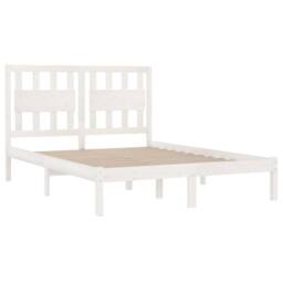Berkfield Home Beautiful Bed Frame White Solid Wood Pine 180x200 cm Super King Size - thumbnail 4