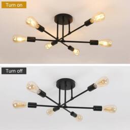 Goeco Industrial Ceiling Light Vintage Metal Pendant Light E27 Ceiling Light in True Black - thumbnail 7
