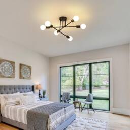 Goeco Industrial Ceiling Light Vintage Metal Pendant Light E27 Ceiling Light in True Black - thumbnail 2