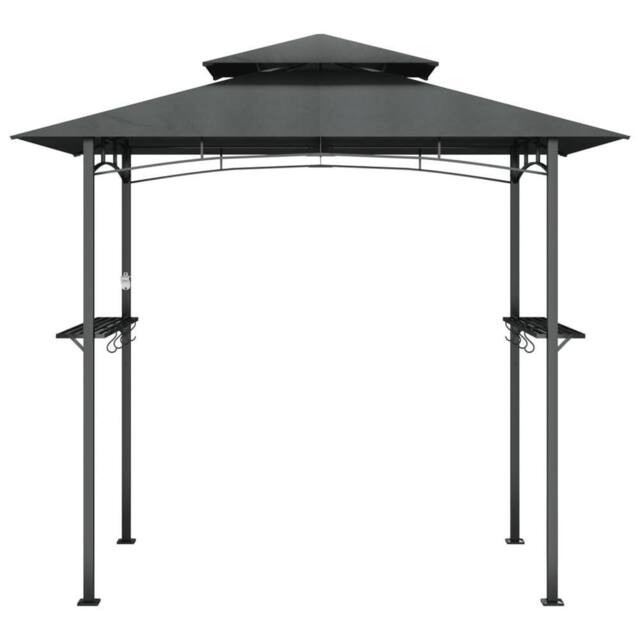 Berkfield Home Comfortable BBQ Gazebo with Side Shelves Anthracite 240x150x243 c in Charcoal - image 1