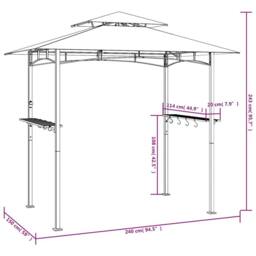 Berkfield Home Comfortable BBQ Gazebo with Side Shelves Anthracite 240x150x243 c in Charcoal - thumbnail 8