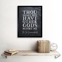 Artery8 Wall Art Print Ten Commandments Thou Shalt Not Have Other Gods Christian Bible Verse Quote Scripture Typography Art Framed - thumbnail 2
