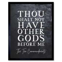 Artery8 Wall Art Print Ten Commandments Thou Shalt Not Have Other Gods Christian Bible Verse Quote Scripture Typography Art Framed - thumbnail 1