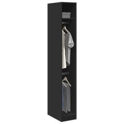 Berkfield Home Wardrobe Black 30x50x200 cm Engineered Wood - Size: 30 x 50 x 200 cm - thumbnail 2