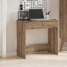 Berkfield Home Desk Artisian Oak 80x40x75 cm Engineered Wood in Brown - Size: 80 x 40 x 75 cm - thumbnail 2