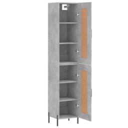 Berkfield Home Highboard Concrete Grey 34.5x34x180 cm Engineered Wood - thumbnail 4