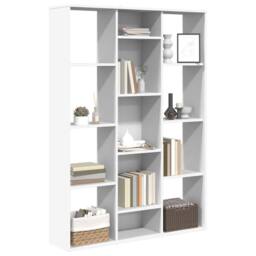 Berkfield Home Room Divider/Book Cabinet White 100x24x140 cm Engineered Wood - Size: 100 x 24 x 140 cm - thumbnail 4