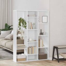 Berkfield Home Room Divider/Book Cabinet White 100x24x140 cm Engineered Wood - Size: 100 x 24 x 140 cm - thumbnail 2