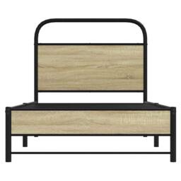 Berkfield Home Bed Frame Frame 75x190 cm Small Single Sonoma Oak Wood in Light Oak - thumbnail 5