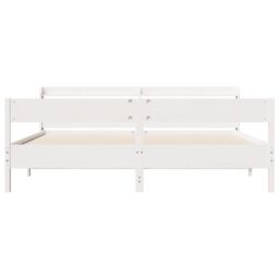Berkfield Home Bed Frame without Mattress White 180x200 cm Super King Solid Wood Pine - thumbnail 4