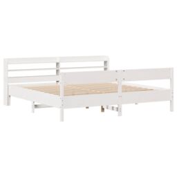Berkfield Home Bed Frame without Mattress White 180x200 cm Super King Solid Wood Pine - thumbnail 3