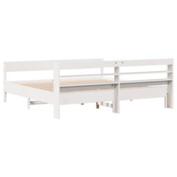 Berkfield Home Bed Frame without Mattress White 180x200 cm Super King Solid Wood Pine - thumbnail 6