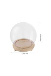 Living and Home Tabletop Glass Spherical Display Dome with Wooden Base in Clear - thumbnail 6