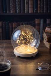 Living and Home Tabletop Glass Spherical Display Dome with Wooden Base in Clear - thumbnail 3