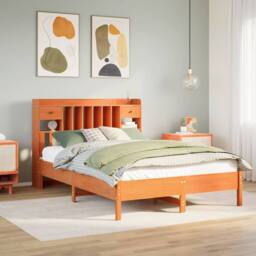 Berkfield Home Decorative Bookcase Bed without Mattress Wax Brown 160x200 cm Sol - thumbnail 2