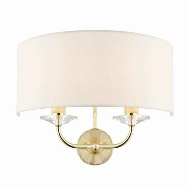 Netlighting Nixon 2 Light Indoor Candle Wall Light Brass E14 in Yellow