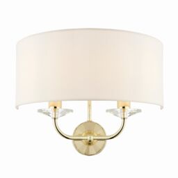 Netlighting Nixon 2 Light Indoor Candle Wall Light Brass E14 in Yellow