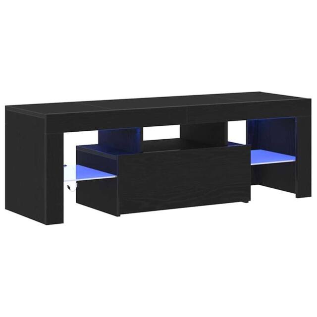 Berkfield Home Black Oak TV Cabinet with LED Lights, 120x35x40 cm - Size: 120 x 35 x 40 cm - image 1