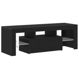 Berkfield Home Black Oak TV Cabinet with LED Lights, 120x35x40 cm - Size: 120 x 35 x 40 cm - thumbnail 4