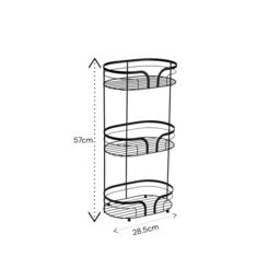 Showerdrape Dante Freestanding Floor Caddy & 2 Tier Over Door Hook Shower Caddy in Black - thumbnail 4