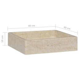Berkfield Home Sink Cream 40x40x10 cm Marble - Size: 40 x 40 x 10 cm - thumbnail 6