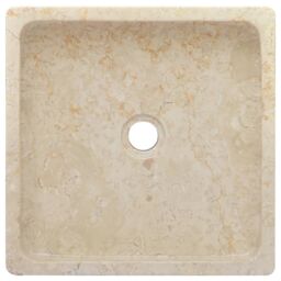 Berkfield Home Sink Cream 40x40x10 cm Marble - Size: 40 x 40 x 10 cm - thumbnail 4