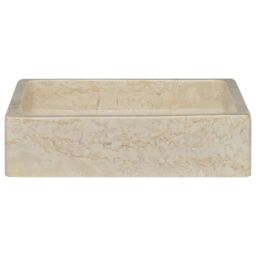 Berkfield Home Sink Cream 40x40x10 cm Marble - Size: 40 x 40 x 10 cm - thumbnail 3