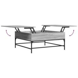 Berkfield Home Coffee Table Grey Sonoma 95x95x45 cm Engineered Wood & Metal - Size: 95 x 95 x 45 cm - thumbnail 8
