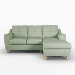Furnishings For Less UK Baxter Fabric L Shaped 3 Seater Corner Sofa With Chaise Right Hand Facing - Charcoal, Silver, Oatmeal or Sage in Light Grey - thumbnail 2