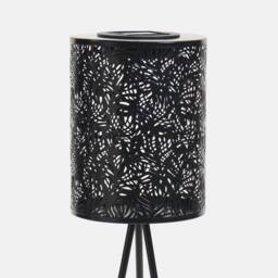 OHS Carved Metal Solar Floor Lamp Outdoor Garden Light Auto Sensor in Black - thumbnail 5