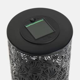 OHS Carved Metal Solar Floor Lamp Outdoor Garden Light Auto Sensor in Black - thumbnail 6