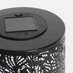 OHS Carved Metal Solar Floor Lamp Outdoor Garden Light Auto Sensor in Black - thumbnail 7