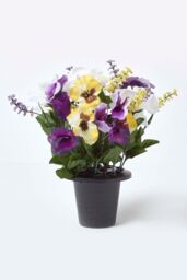 Homescapes Set of 2 Roses Artificial Flowers in Grave Vases - thumbnail 3