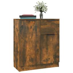 Berkfield Home Sideboards 2 pcs Smoked Oak 60x30x70 cm Engineered Wood in Brown - Size: 60 x 30 x 70 cm - thumbnail 5