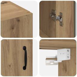 Berkfield Home Hanging Wall Cabinet Brown 69.5 x 34 x 90 cm Engineered wood - thumbnail 9