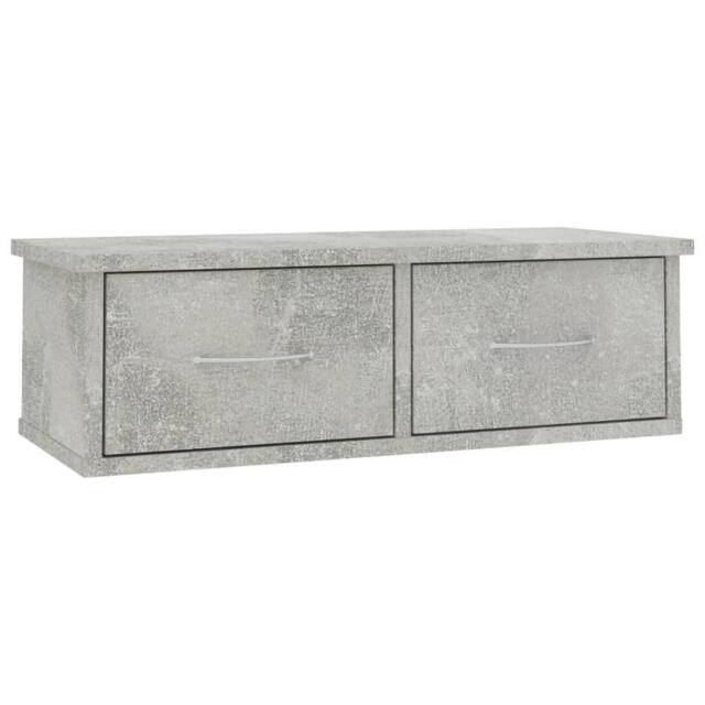Berkfield Home Wall-mounted Drawer Shelf Concrete Grey 60x26x18.5 cm Engineered Wood - image 1