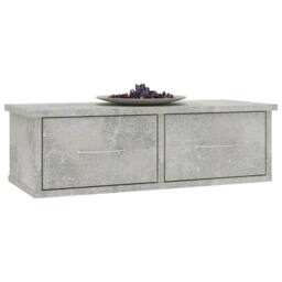 Berkfield Home Wall-mounted Drawer Shelf Concrete Grey 60x26x18.5 cm Engineered Wood - thumbnail 3
