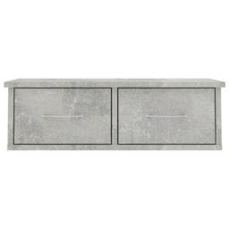 Berkfield Home Wall-mounted Drawer Shelf Concrete Grey 60x26x18.5 cm Engineered Wood - thumbnail 4