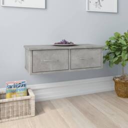 Berkfield Home Wall-mounted Drawer Shelf Concrete Grey 60x26x18.5 cm Engineered Wood - thumbnail 2