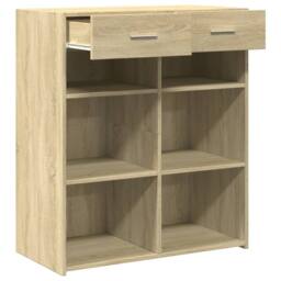 Berkfield Home Sideboard Sonoma Oak 80x42.5x93 cm Engineered Wood in Light Brown - thumbnail 7
