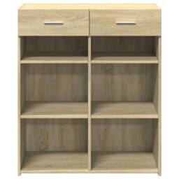 Berkfield Home Sideboard Sonoma Oak 80x42.5x93 cm Engineered Wood in Light Brown - thumbnail 4