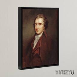 "Artery8 Thomas Paine Portrait Founding Father Framed Canvas Wall Art Print - Size: W12"" x H16""" - thumbnail 2
