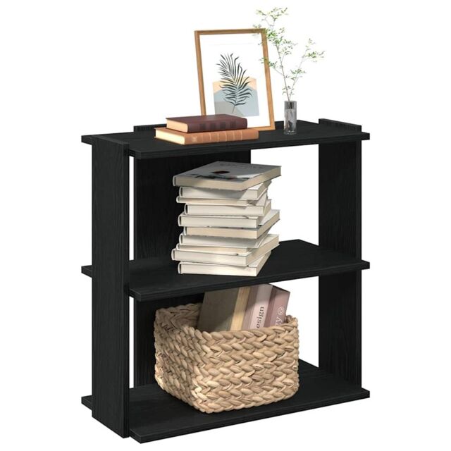 Berkfield Home Bookcase 3-Tier Black 60x30x60 cm Engineered Wood - Size: 60 x 30 x 60 cm - image 1