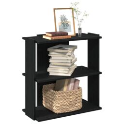 Berkfield Home Bookcase 3-Tier Black 60x30x60 cm Engineered Wood - Size: 60 x 30 x 60 cm - thumbnail 1